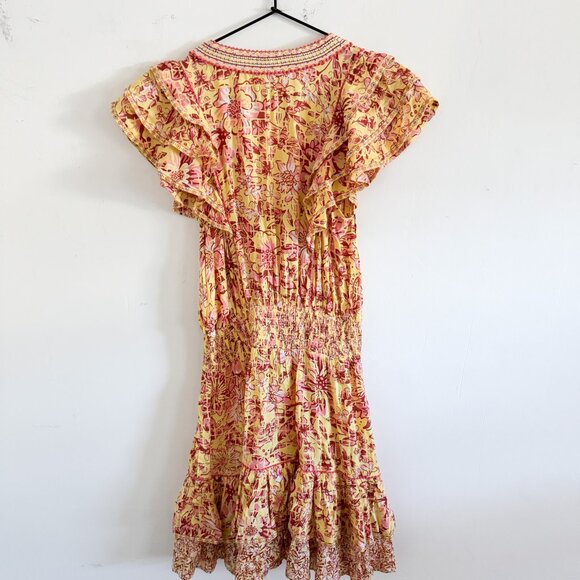 Poupette St. Barth Orange Pink Camila Mini Dress S - Picture 7 of 7